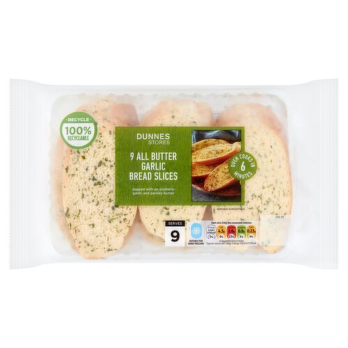 Dunnes Stores 9 All Butter Garlic Bread Slices 270g