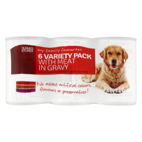 Dunnes Stores My Family Favourites Dog Food Meaty Selection in Gravy 6 x 400g