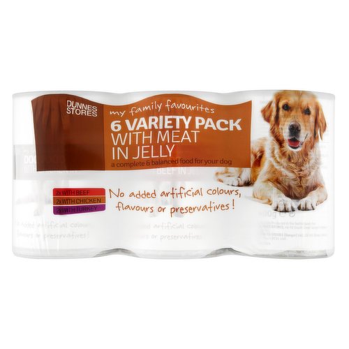 Dunnes Stores My Family Favourites Dog Food Meaty Selection in Jelly 6 x 400g