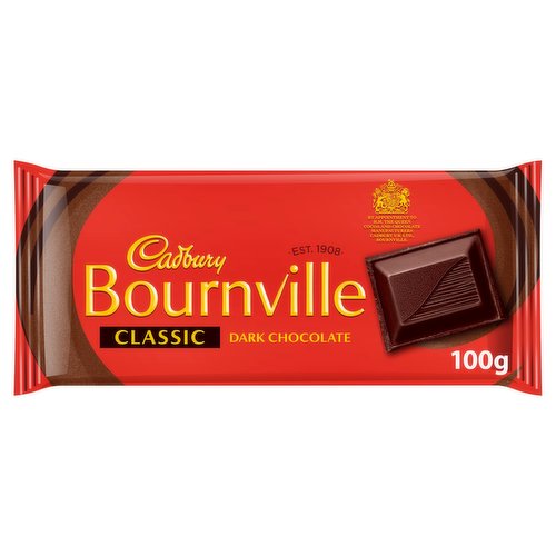 Cadbury Bournville Classic Dark Chocolate Bar 100g