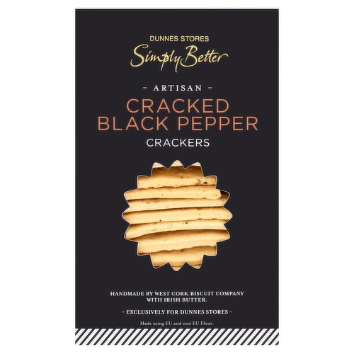 Dunnes Stores Simply Better Irish Cracked Black Pepper Crackers 120g