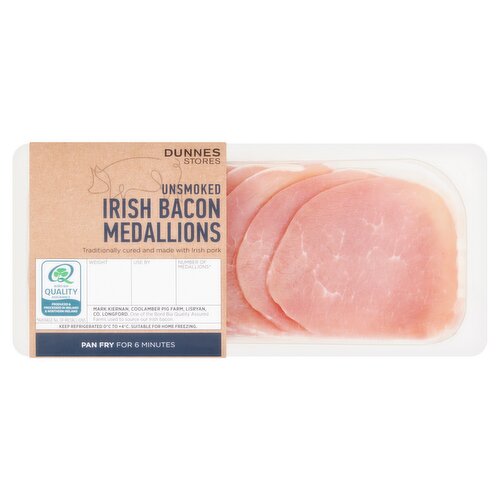 Dunnes Stores Unsmoked Irish Bacon Medallions 200g