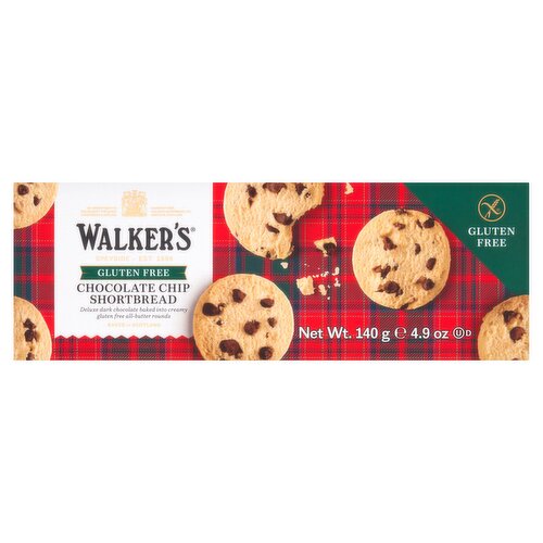 Walkers Gluten Free Pure Butter Chocolate Chip Shortbread 140g