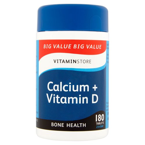 Vitaminstore Bone Health Calcium + Vitamin D 2-A-Day 180 Tablets