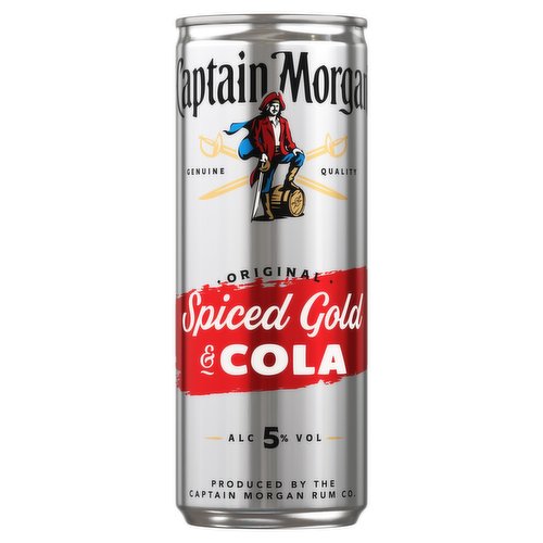 Captain Morgan Original Spiced Gold & Cola Ready to Drink Premix Can 250ml