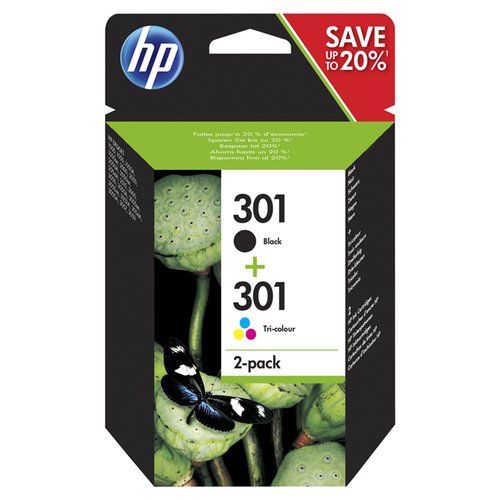 HP 301 Black & Tri colour Ink Cartridge 2 Pack