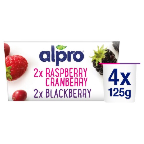 Alpro Raspberry-Cranberry & Blackberry Yoghurt Alternative 4x125g