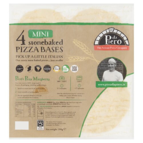 Da Piero 4 Mini Stonebaked Pizza Bases 200g