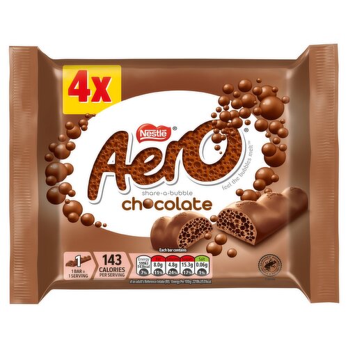 Aero Bubbly Milk Chocolate Bar Multipack 27g 4 Pack