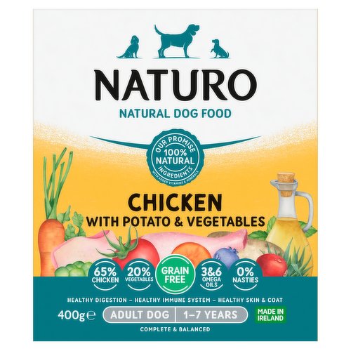 Naturo Natural Pet Food Chicken with Potato and Vegetables Adult Dog 1 - 7 Years 400g