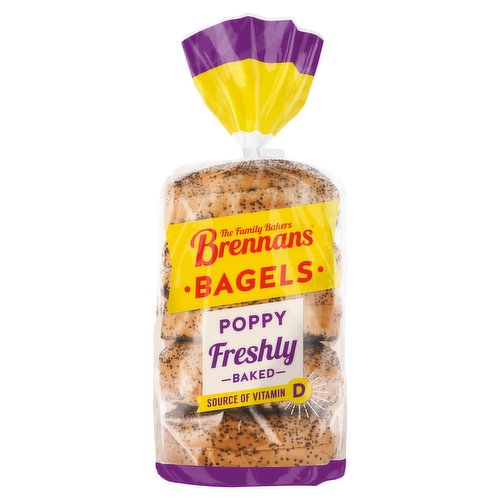 Brennans 5 Poppy Seed Bagels 450g