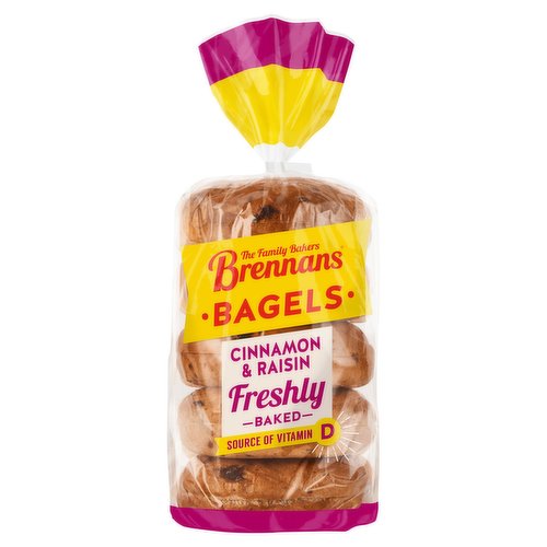 Brennans 5 Cinnamon & Raisin Bagels 450g