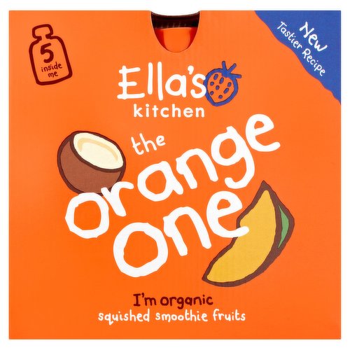 Ella's Kitchen Organic The Orange One Smoothie Multipack Baby Food Pouch 6+ Months 5x90g