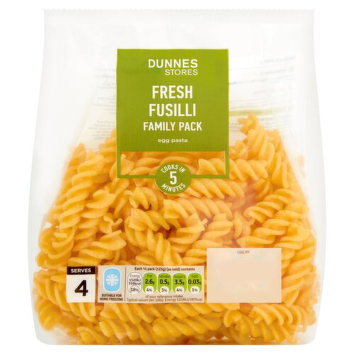 Dunnes Stores Fresh Fusilli Egg Pasta 500g