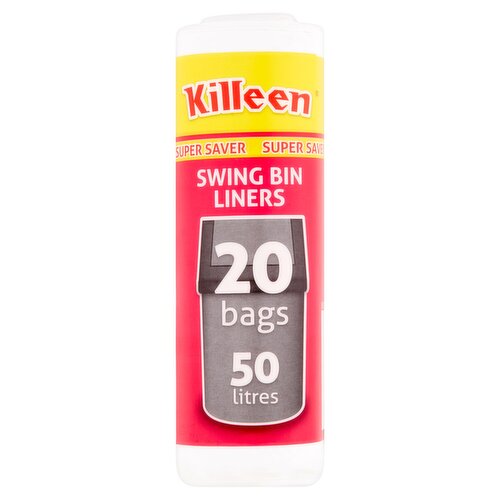 Killeen Super Saver Swing Bin Liners 20 Bags 50 Litres