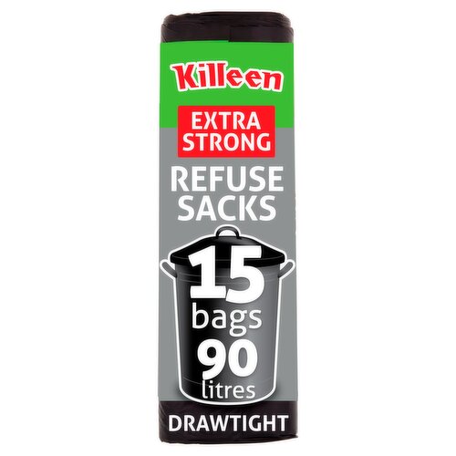 Killeen 15 Drawtight Refuse Sacks 90 Litres