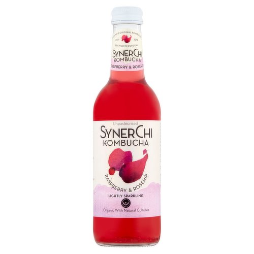 SynerChi Kombucha Raspberry & Rosehip Lightly Sparkling 330ml