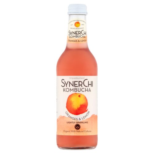 SynerChi Kombucha Oranges & Lemon Lightly Sparkling 330ml