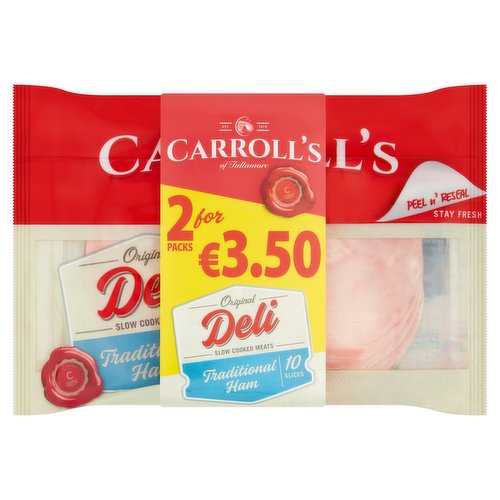 Carroll's of Tullamore Original Deli Traditional Ham 10 Slices 2 x 90g