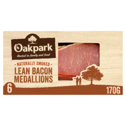 Oakpark 6 Naturally Smoked Lean Bacon Medallions 170g