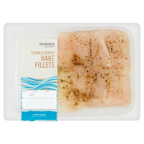 Dunnes Stores Lemon & Pepper Hake Fillets 250gm