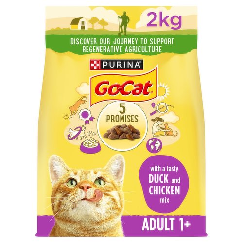 GO-CAT Chicken and Duck Dry Cat Food 2kg