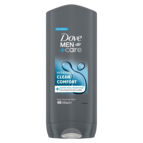 Dove Men+Care  3-in-1 Hair, Body and Face Wash Hydrating Clean Comfort 400 ml 