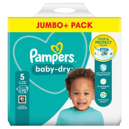 Pampers Baby-Dry Nappy Pants Size 6, 54 Nappies, 14kg - 19kg