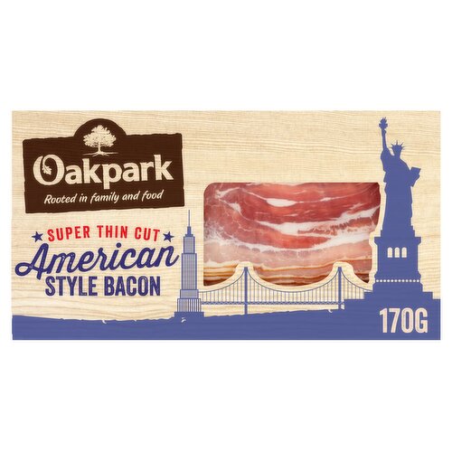Naturally Smoked Maple Flavour American Style Streaky Bacon with Added Water<br/><br/><b>Features</b><br/>Super thin & crispy<br/>Naturally smoked with a hint of maple<br/>Award winning flavour from Cahir Co. Tipperary<br/><br/><b>Pack Size</b><br/>170G ℮<br/><br/><br/><b>Ingredients</b><br/>Pork (87%)<br/>Water<br/>Salt<br/>Tapioca Dextrin<br/>Sugar<br/>Antioxidant: Sodium Ascorbate<br/>Maple Flavour<br/>Spirit Vinegar<br/>Smoked Flavouring<br/>Preservatives: Potassium Nitrate, Sodium Nitrite<br/><br/><b>Safety Warning</b><br/>WARNING: Although extra care has been taken to remove all bones, some small bones may remain.<br/><br/><b>Storage Type</b><br/>Chilled<br/><br/><b>Storage and Usage Statements</b><br/>Suitable for Home Freezing<br/>Cannot be Microwaved<br/>Keep Refrigerated<br/><br/><b>Storage</b><br/>Keep refrigerated below 4°C at the bottom of the fridge. Once opened, keep refrigerated and use within 2 days and by date shown. Suitable for freezing. Freeze by date mark shown and use within one month. Defrost thoroughly at the bottom of the fridge before use and use within 24 hours. Never defrost in a warm room. Do not refreeze once defrosted.<br/><br/><b>Storage Conditions</b><br/>Max Temp °C 4<br/><br/><b>Cooking Guidelines</b><br/>Cooking Instructions - General - Always wash hands, all surfaces and utensils after handling raw meat.<br/>
Remove all packaging.<br/>
Ensure the product is thoroughly cooked and piping hot throughout before serving. Do not reheat.<br/>
Not suitable for microwave cooking.<br/>Grill - From Chilled - Cook under a preheated medium grill for 4-6 minutes, turning occasionally.<br/>Shallow Fry - From Chilled - Add a tablespoon of oil in a frying pan and fry over a medium heat for 4-6 minutes, turning occasionally. Drain well before serving.<br/><br/>Country of Origin - Ireland<br/><br/><b>Origin</b><br/>Produced in Ireland using Irish pork<br/><br/><b>Company Name</b><br/>Honeyvale Foods Ltd.<br/><br/><b>Company Address</b><br/>Clogheen Road,<br/>
Cahir,<br/>
Co. Tipperary,<br/>
Ireland.<br/><br/><b>Durability after Opening</b><br/>Consume Within - Days - 2<br/><br/><b>Telephone Helpline</b><br/>00 353 52 7441600<br/><br/><b>Return To</b><br/>Honeyvale Foods Ltd.,<br/>
Clogheen Road,<br/>
Cahir,<br/>
Co. Tipperary,<br/>
Ireland.<br/>
To get in touch call: 00 353 52 7441600 or mail us at: info@oakparkfoods.ie<br/>