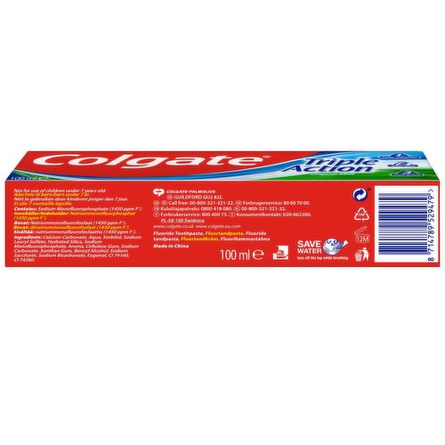 colgate triple action toothpaste ingredients