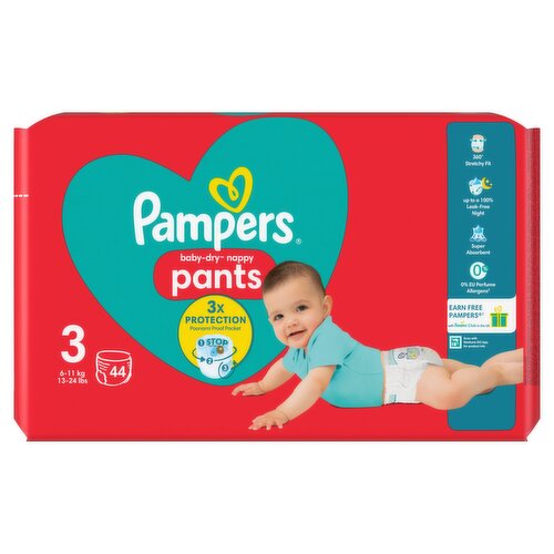 Pampers Baby Dry Pants Waist 3 6-11 kg 8 X 26 Nappy Pants TOTAL 208 NPANTS  