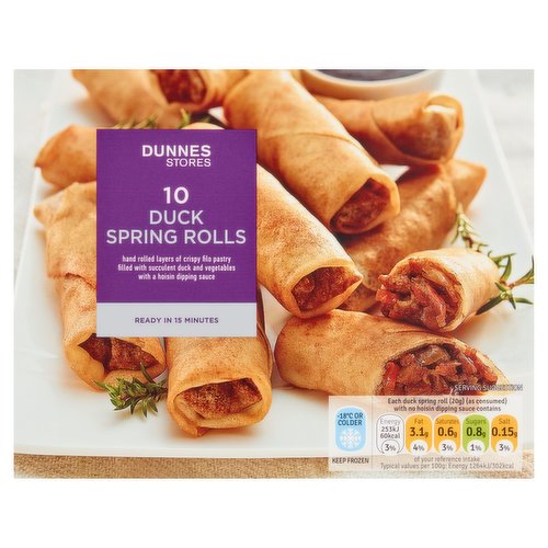 Dunnes Stores 10 Duck Spring Rolls 240g