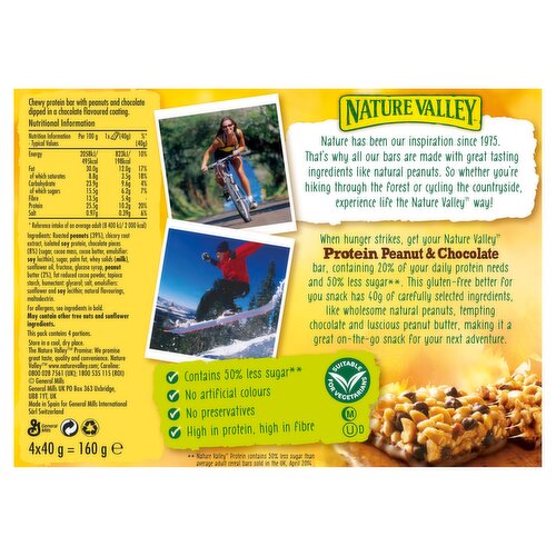 Nature Valley Protein Peanut & Chocolate Bars 4 x 40g