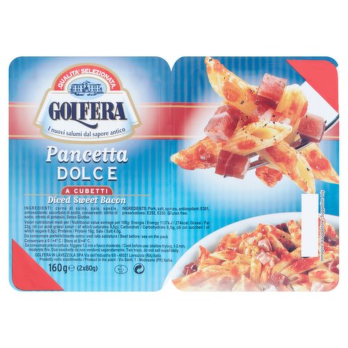 Sheridans Cheesemongers Golfera Diced Pancetta Dolce 160g