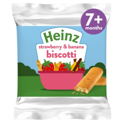 Heinz Strawberry & Banana Biscotti Baby Food Snacks 7+ Months 60g