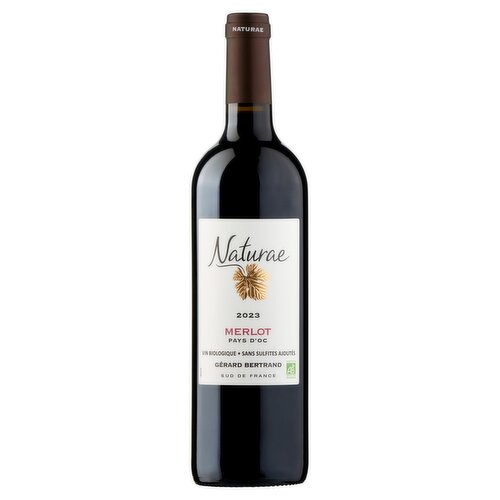 Organic Wine<br/><br/><b>Features</b><br/>Organic<br/>Wine of France<br/>European Vegetarian Union<br/>Suitable for vegans<br/><br/><b>Lifestyle</b><br/>Organic<br/>Suitable for Vegans<br/>Suitable for Vegetarians<br/><br/><b>Pack Size</b><br/>750ml ℮<br/><br/><b>General Alcohol Data</b><br/>Alcohol By Volume - 13.5<br/>Serving Suggestion - Serve at 16ºC with risotto or vegetable wok<br/>Tasting Notes - Careful selection of high-quality organic grapes and natural winemaking process give this wine an exceptional character that is intense, fruity and crisp. This rounded, tasty Merlot boasts delicious red-fruit flavours and hints of truffles and spices<br/><br/><b>Storage Type</b><br/>Ambient<br/><br/><b>Preparation and Usage</b><br/>Serve at 16ºC with risotto or vegetable wok.<br/><br/>Country of Origin - France<br/><br/><b>Safety Statements</b><br/>Pregnancy Warning<br/><br/><b>Origin</b><br/>Product of France<br/><br/><b>Company Name</b><br/>Gérard Bertrand<br/><br/><b>Company Address</b><br/>À F11262.<br/><br/><b>Return To</b><br/>Gérard Bertrand,<br/>
À F11262.<br/><br/>