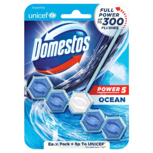 Domestos Power 5 Toilet Rim Block Ocean 55 g 