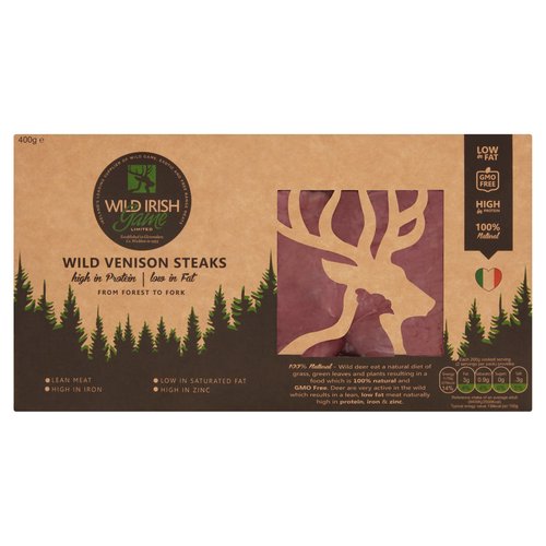 Wild Irish Game Wild Venison Steaks 400g