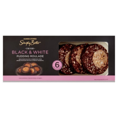 Dunnes Stores Simply Better 6 Irish Black & White Pudding Roulade Slices 240g