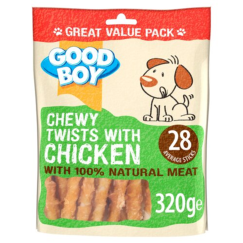 A Complementary Pet Food for Dogs<br/><br/><b>Pack Size</b><br/>320g ℮<br/><br/><br/><b>Ingredients</b><br/>Chicken (67%)<br/>Rawhide (30%)<br/>Glycerin<br/>Salt<br/><br/><b>Safety Warning</b><br/>Not suitable for puppies under 4 months. This pouch may contain a deoxidiser sachet which must be discarded and not fed to your dog.<br/><br/><b>Storage Type</b><br/>Ambient<br/><br/><b>Storage</b><br/>To be stored in cool, dry conditions.<br/><br/><b>Preparation and Usage</b><br/>Feed as a treat and make sure this treat is given to your dog under supervision, on a non stainable surface. Check that your dog has plenty of clean, fresh water available.<br/><br/><b>Company Name</b><br/>Armitage Pet Care<br/><br/><b>Company Address</b><br/>Armitage House,<br/>
Colwick,<br/>
Nottingham,<br/>
NG4 2BA,<br/>
UK.<br/><br/><b>Telephone Helpline</b><br/>0115 9381242<br/><br/><b>Web Address</b><br/>www.pawsleyandco.com<br/><br/><b>Return To</b><br/>Armitage Pet Care,<br/>
Armitage House,<br/>
Colwick,<br/>
Nottingham,<br/>
NG4 2BA,<br/>
UK.<br/>
Careline 0115 9381242<br/>
www.pawsleyandco.com<br/><br/><style>table {border-collapse:collapse}td {background:#f0f3f7;border: 1px solid gray;border-collapse:collapse;} th {background:lightgray;border: 1px solid gray;border-collapse:collapse;} .sectHead {font-weight:bold;} </style><p><span class=sectHead>Nutrition</span><table><tr><th></th><th>Analytical Constituents:</th></tr><tr><td>Crude Protein</td><td>88%</td></tr><tr><td>Fat Content</td><td>2%</td></tr><tr><td>Crude Fibres</td><td>1%</td></tr><tr><td>Crude Ash</td><td>2%</td></tr><tr><td>Moisture</td><td>18%</td></tr></table></p>