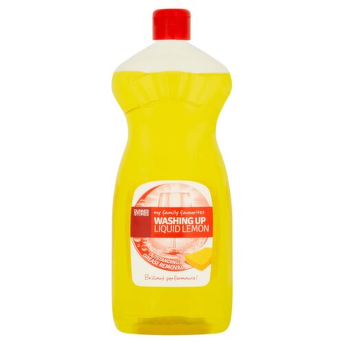 Lemon Washing Up Liquid<br/><br/><b>Further Description</b><br/>Emergency information - www.detergentingredients.com<br/>
Telephone: 00353 1 834 2255<br/><br/><b>Features</b><br/>Longer lasting bubbles<br/>Outstanding grease removal<br/>Brilliant performance!<br/><br/><b>Pack Size</b><br/>1Litre ℮<br/><br/><br/><b>Ingredients</b><br/>Anionic Surfactants (5-15%)<br/>Amphoteric Surfactants (<5%)<br/>Non-Ionic Surfactants (<5%)<br/>Parfum<br/>Limonene<br/>Preservative: 1,2-Benzisothiazolin-3-One and 2-Methyl-2H-Isothiazol-3-One<br/><br/><b>Safety Warning</b><br/>WARNING<br/>
Causes serious eye irritation.<br/>
IF IN EYES: Rinse cautiously with water for several minutes. Remove contact lenses, if present and easy to do. Continue rinsing.<br/>
If eye irritation persists: Get medical advice/attention.<br/>
Keep out of the reach of children.<br/>
Dispose of contents/container to appropriate local waste system.<br/><br/><b>Storage Type</b><br/>Ambient<br/><br/><b>Storage</b><br/>Store between 5°C and 30°C. Close cap after use.<br/><br/><b>Storage Conditions</b><br/>Min Temp °C 5<br/>Max Temp °C 30<br/><br/><b>Preparation and Usage</b><br/>Directions for Use<br/>
Flip cap to open.<br/>
Use sparingly or add to warm water.<br/><br/><b>Company Name</b><br/>Dunnes Stores / Dunnes Stores (Bangor) Ltd.<br/><br/><b>Company Address</b><br/>Dunnes Stores,<br/>
46-50 South Great George's Street,<br/>
Dublin 2.<br/>
<br/>
Dunnes Stores (Bangor) Ltd.,<br/>
28 Hill Street,<br/>
Newry,<br/>
Co. Down,<br/>
BT34 1AR.<br/><br/><b>CLP Regulation</b><br/>Exclamation Point - Warning<br/><br/><b>Telephone Helpline</b><br/>00353 1 475 1111<br/><br/><b>Return To</b><br/>Dunnes Stores,<br/>
46-50 South Great George's Street,<br/>
Dublin 2.<br/>
<br/>
Dunnes Stores (Bangor) Ltd.,<br/>
28 Hill Street,<br/>
Newry,<br/>
Co. Down,<br/>
BT34 1AR.<br/>
Telephone: 00353 1 475 1111 (Not for emergency use)<br/><br/>