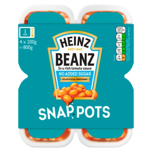 Heinz No Added Sugar Baked Beans Snap Pots 4 x 200g Dunnes Stores