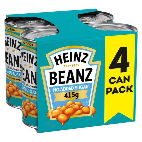 Heinz No Added Sugar Baked Beans in a Rich Tomato Sauce 4 x 415g