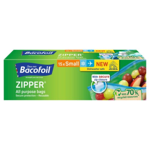 Bacofoil Zipper All Purpose Bags 15x Small