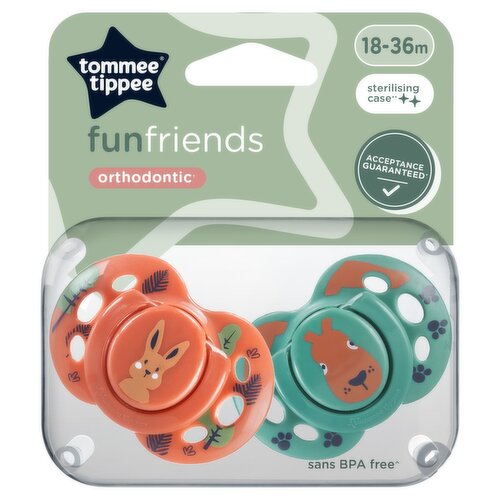 Tommee Tippee Funfriends 2 Orthodontic Soothers 18-36m