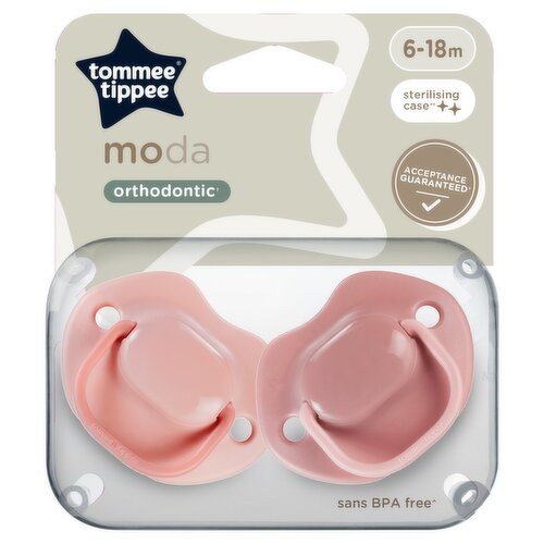 Tommee Tippee Moda 2 Orthodontic Soothers 6-18m