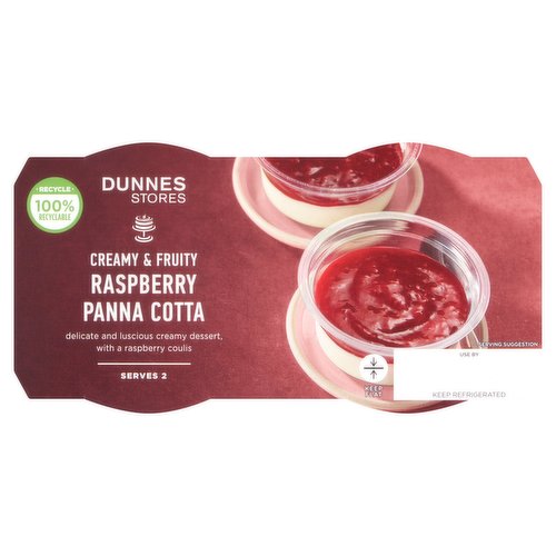 Dunnes Stores Raspberry Panna Cotta 2 x 120g (240g)