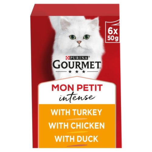 GOURMET Mon Petit Meaty Variety Duck, Chicken, Turkey Wet Cat Food 6x50g