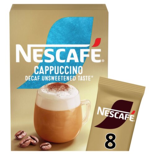 Nescafe Cappuccino Decaf Unsweet Instant Coffee 8 x 15g Sachets