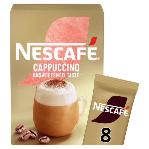 Nescafe Gold Cappuccino Unsweetened Taste Coffee, 8 x 14.2 g